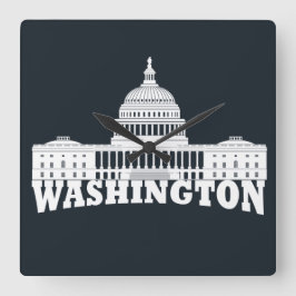 Washington DC Quadratische Wanduhr