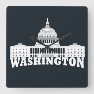 Washington DC Quadratische Wanduhr