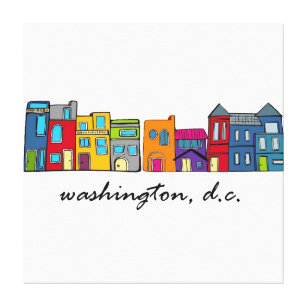 Washington DC-Reihen-Haus Leinwanddruck