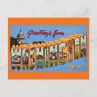 Washington DC Retro-Postkarte