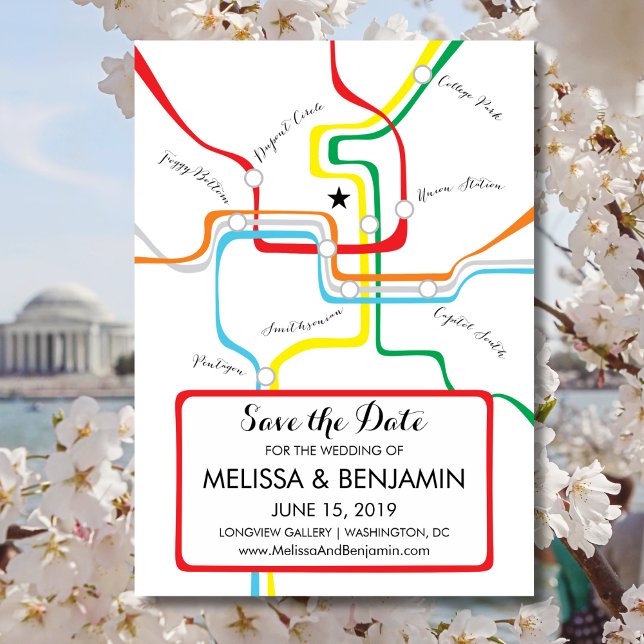 Washington DC Save the Date Metro Map (Von Creator hochgeladen)