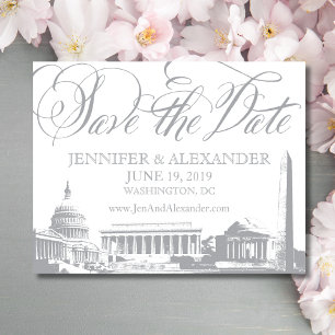 Washington DC Save the Date - Vintage Denkmäler