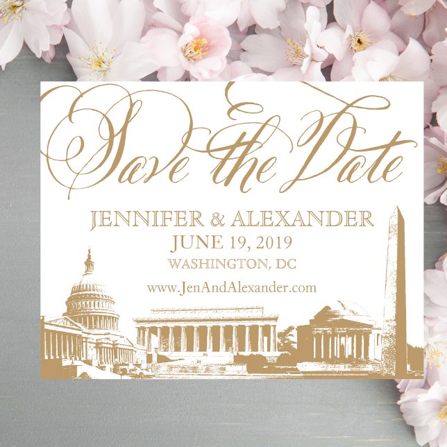 Washington DC Save the Date - Vintage Denkmäler (Von Creator hochgeladen)