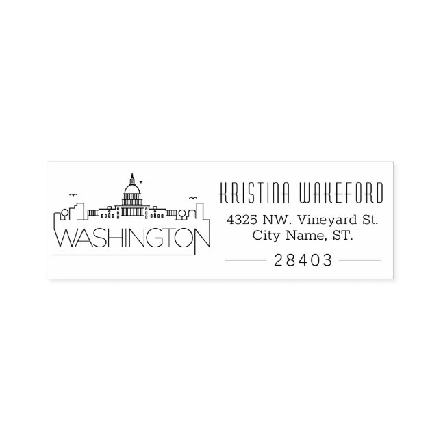 Washington DC | Selbstfarbige Briefmarke der benut Permastempel (Design)