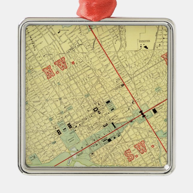 Washington, DC Silbernes Ornament (Vorne)