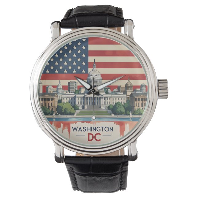 Washington DC Skyline Armbanduhr (Vorderseite)