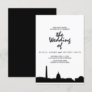 Washington DC Skyline Cityscape Hochzeit Einladung