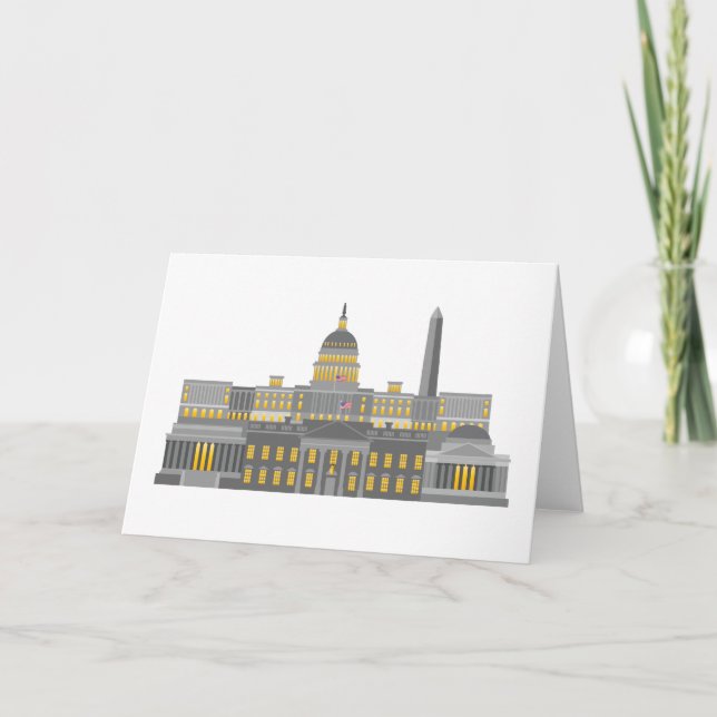 Washington DC-Skyline-Collagen-Illustration Karte (Vorderseite)