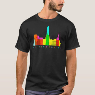 Washington Dc Skyline Colorful American Cityscape T-Shirt