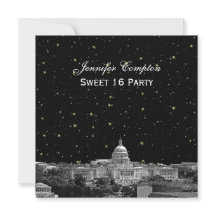 Washington DC Skyline Etch Stern DIY SQ Sweet 16