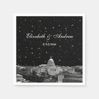Washington DC Skyline Etched Starry Wedding Serviette