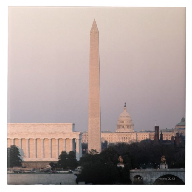 Washington, DC-Skyline Fliese (Vorderseite)