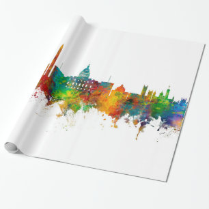 Washington DC Skyline Geschenkpapier