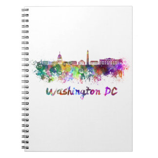 Washington DC skyline im Watercolor Notizblock