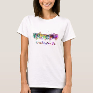 Washington DC skyline im Watercolor T-Shirt