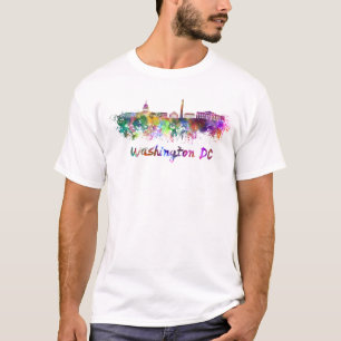 Washington DC skyline im Watercolor T-Shirt