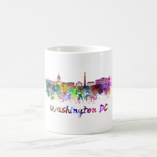 Washington DC skyline im Watercolor Tasse (Mittel)