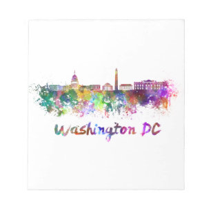 Washington DC Skyline in Aquarell Notizblock