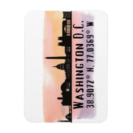 Washington DC Skyline Latitude und Längengrad Magnet