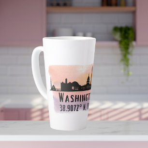 Washington DC Skyline Latitude und Längengrad Milchtasse
