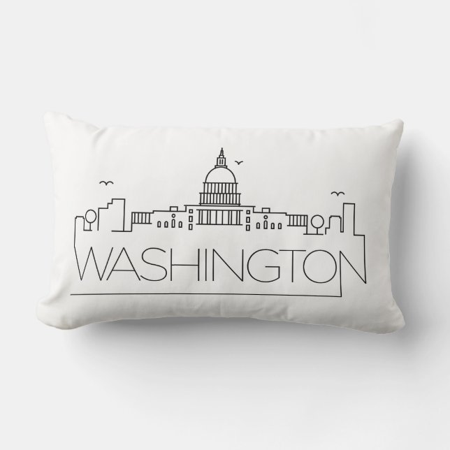 Washington DC Skyline Lumbar Pillow Lendenkissen (Vorderseite)