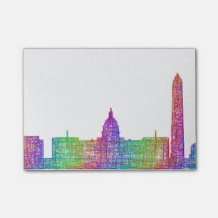 Washington DC-Skyline Post-it Klebezettel