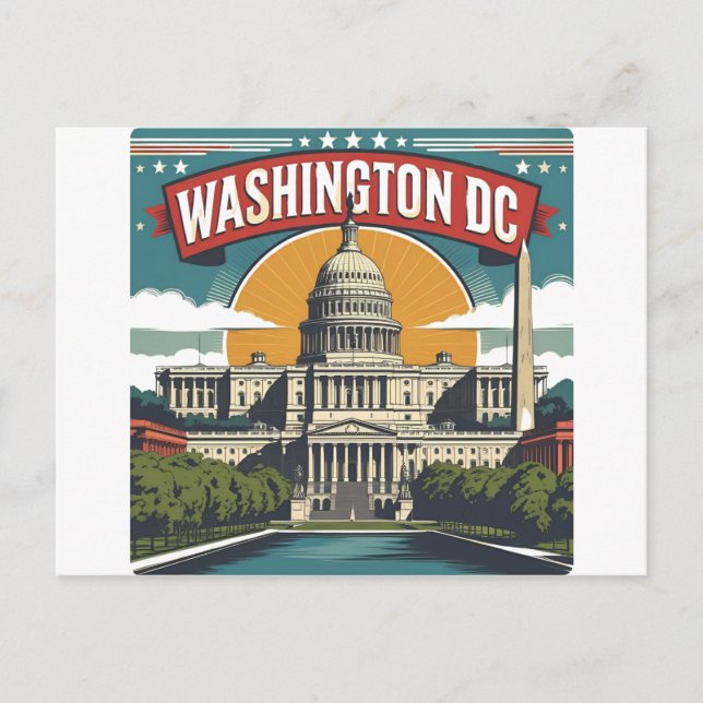 Washington DC Skyline Postkarte (Vorderseite)
