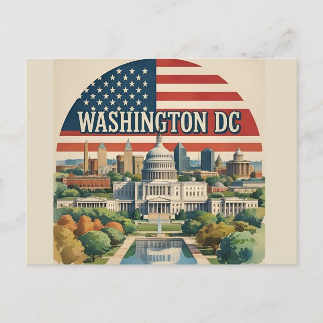 Washington DC Skyline Postkarte (Vorderseite)