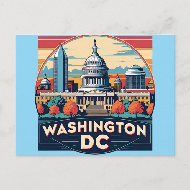 Washington DC Skyline Postkarte (Vorderseite)