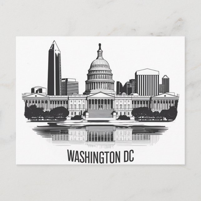 Washington DC Skyline Postkarte (Vorderseite)