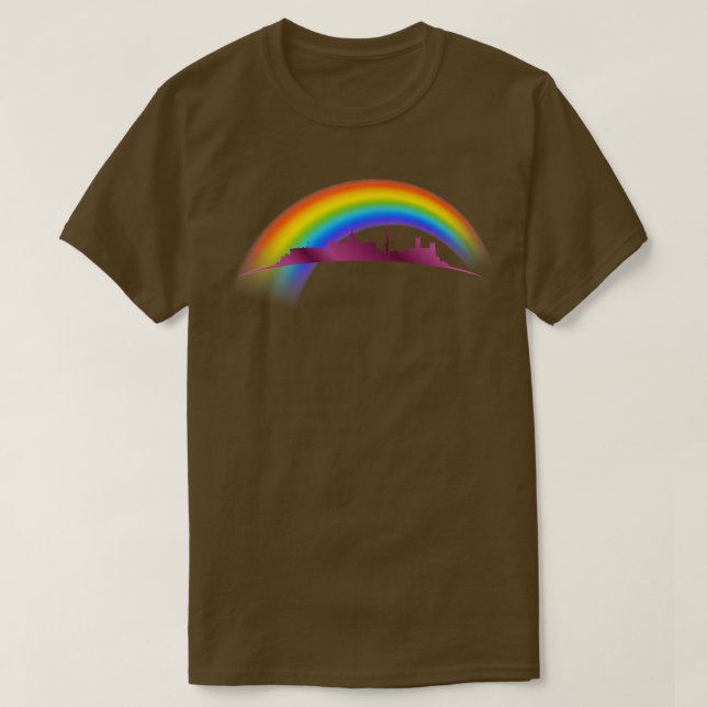 Washington DC Skyline Rainbow Pride LGBTQ T-Shirt (Design vorne)