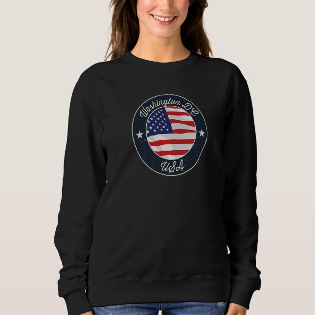 Washington DC Souvenir Retro-Grafik Premium Sweatshirt (Vorderseite)