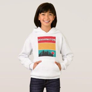 Washington DC Staat Skyline Souvenir Vintag Hoodie