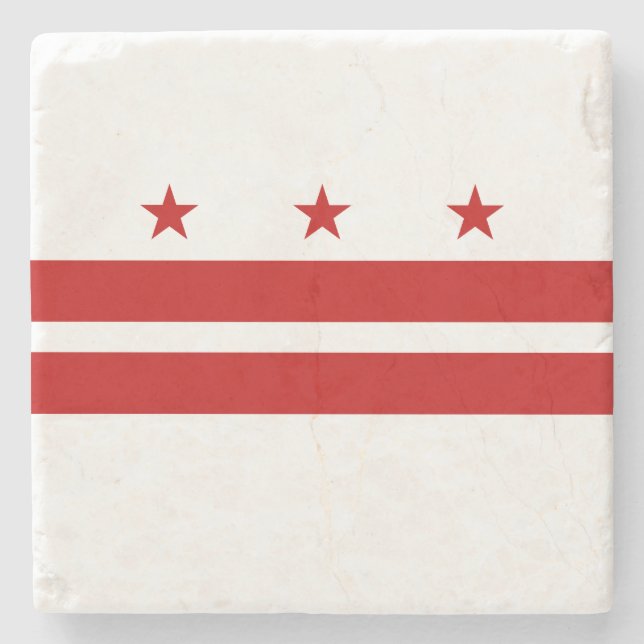 Washington DC Staatsflagge Steinuntersetzer (Vorderseite)