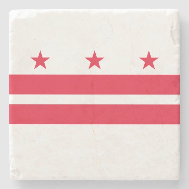 Washington DC Staatsflagge Steinuntersetzer (Vorderseite)