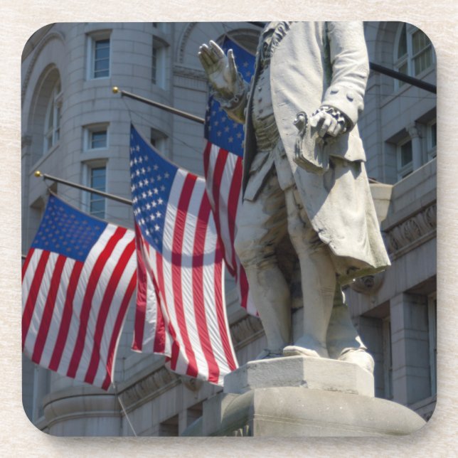 Washington, DC, Statue von Benjamin Franklin Getränkeuntersetzer (Vorderseite)