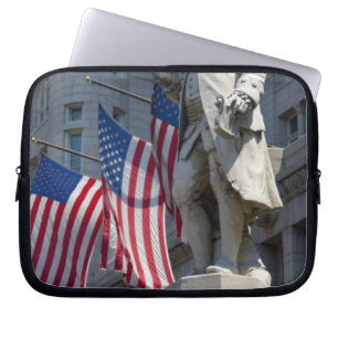 Washington, DC, Statue von Benjamin Franklin Laptopschutzhülle