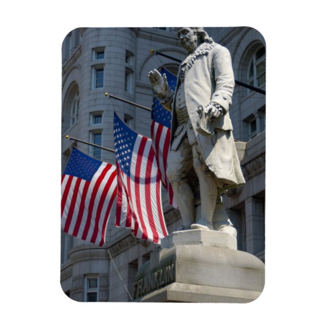 Washington, DC, Statue von Benjamin Franklin Magnet (Vertikal)