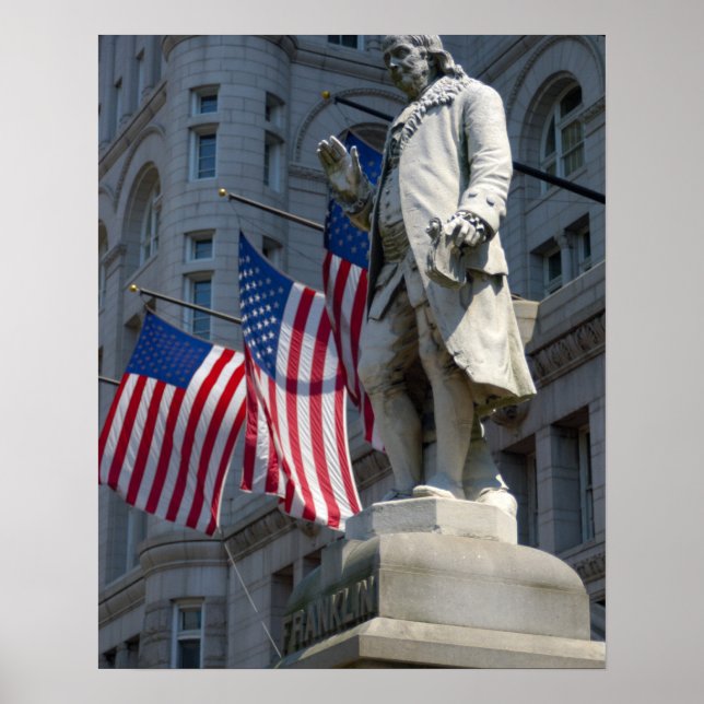 Washington, DC, Statue von Benjamin Franklin Poster (Vorne)