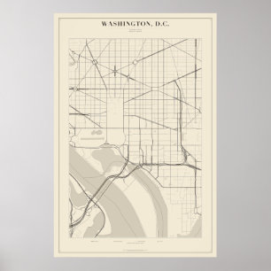 Washington DC-Straßenkarte Poster