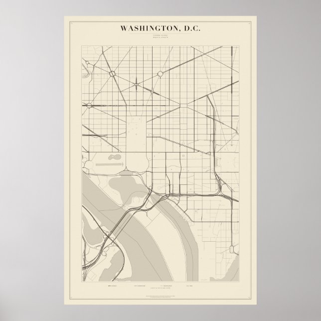 Washington DC-Straßenkarte Poster (Vorne)
