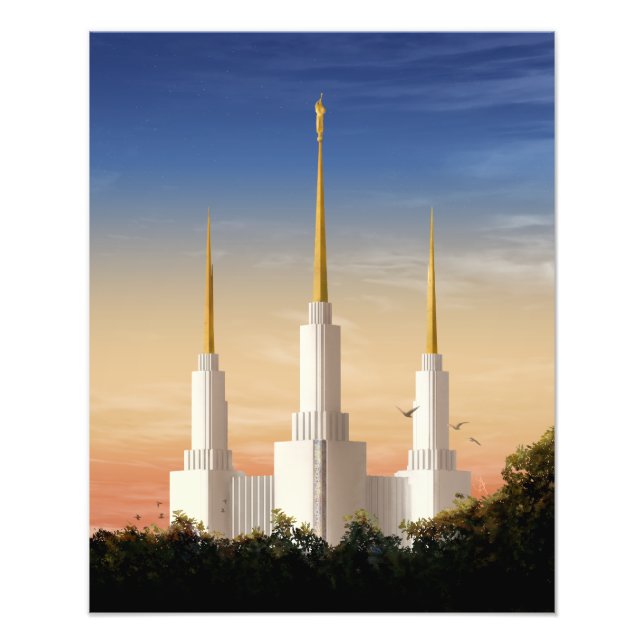 Washington DC Temple Sunset Fotodruck (Vorne)