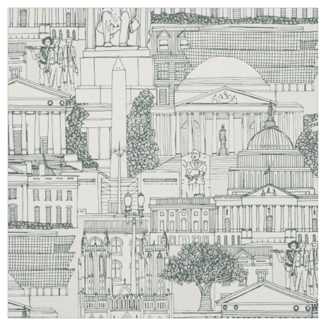 Washington DC Toile Balsam stark weiß Stoff (Muster)