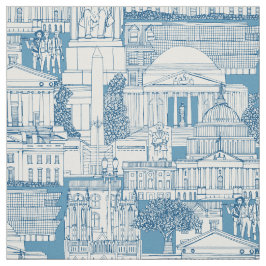 Washington DC Toile blau Stoff