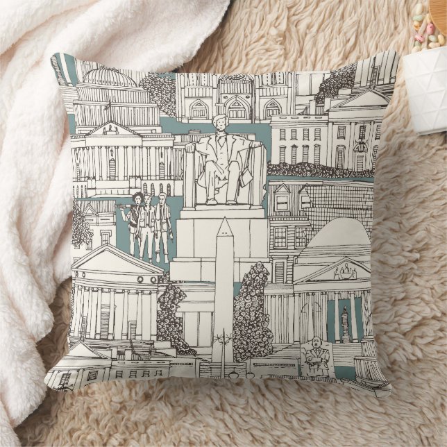 Washington DC Toile Wacholder Kissen (Decke)