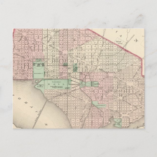 Washington DC und Georgetown Postkarte (Vorderseite)