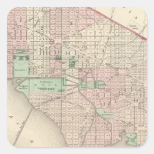 Washington DC und Georgetown Quadratischer Aufkleber