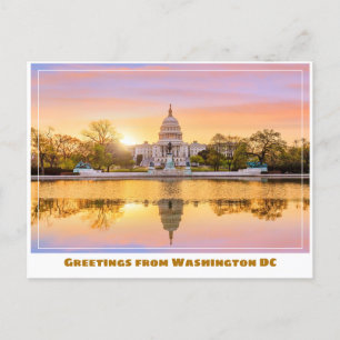 Washington DC US-Hauptstadt Sunset w Reflektion Postkarte