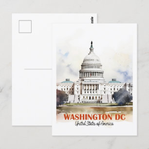 Washington DC USA Famous Travel Place Postkarte