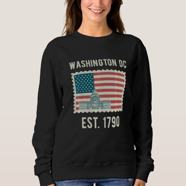 Washington Dc Usa Flag Liebe Hauptstadt Sweatshirt (Vorderseite)